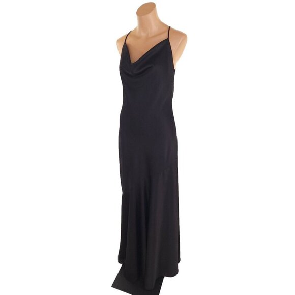 Halston Heritage Cowl Neck Slip Dress Size 8 Black $450 - Picture 5 of 16